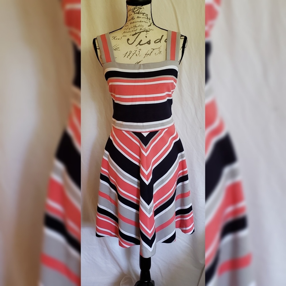 Banana Republic Dress Coral Navy Blue